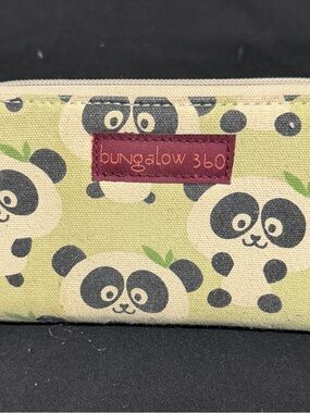 bungalow 360 Light Green Panda Print Pencil Pouch